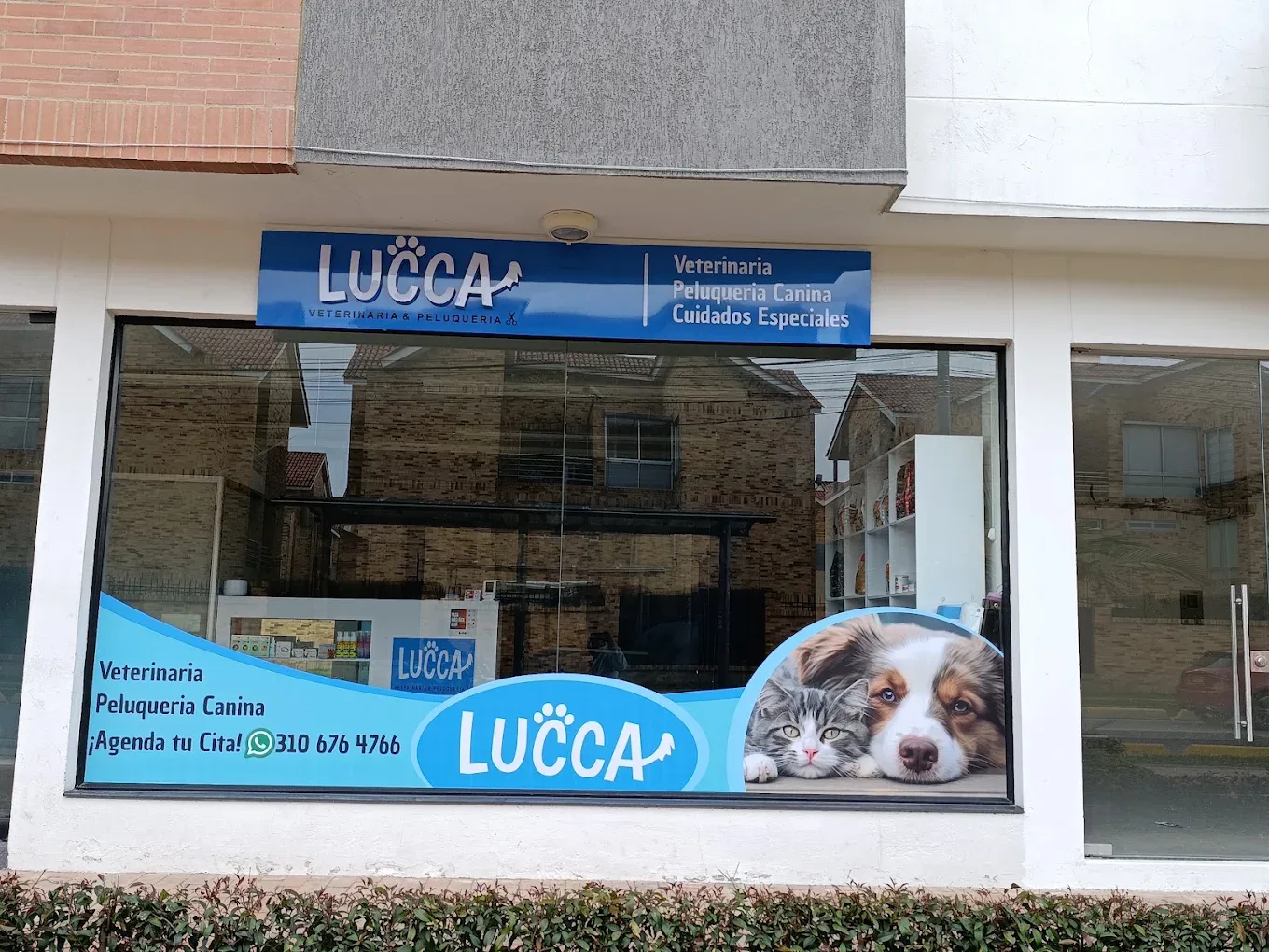 Fachada de Lucca, veterinaria y peluquería canina en Chía, Cundinamarca
